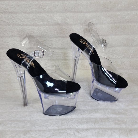 Led Lighted Multi Function Flashdance Clear Platform 7" Heels - Picture 12 of 15